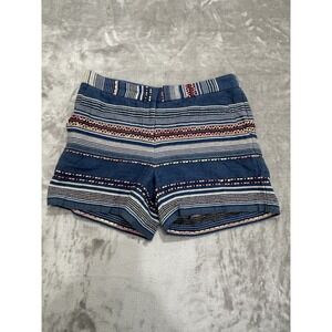 Fleur Bleue Shorts Women's Size 4‎ Blue Striped 31" Waist Front Pockets Zip EUC